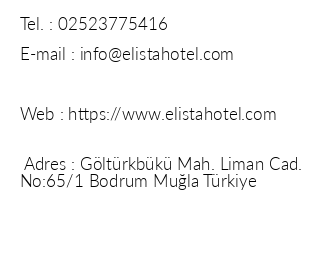 Elista Hotel & Spa iletiim bilgileri